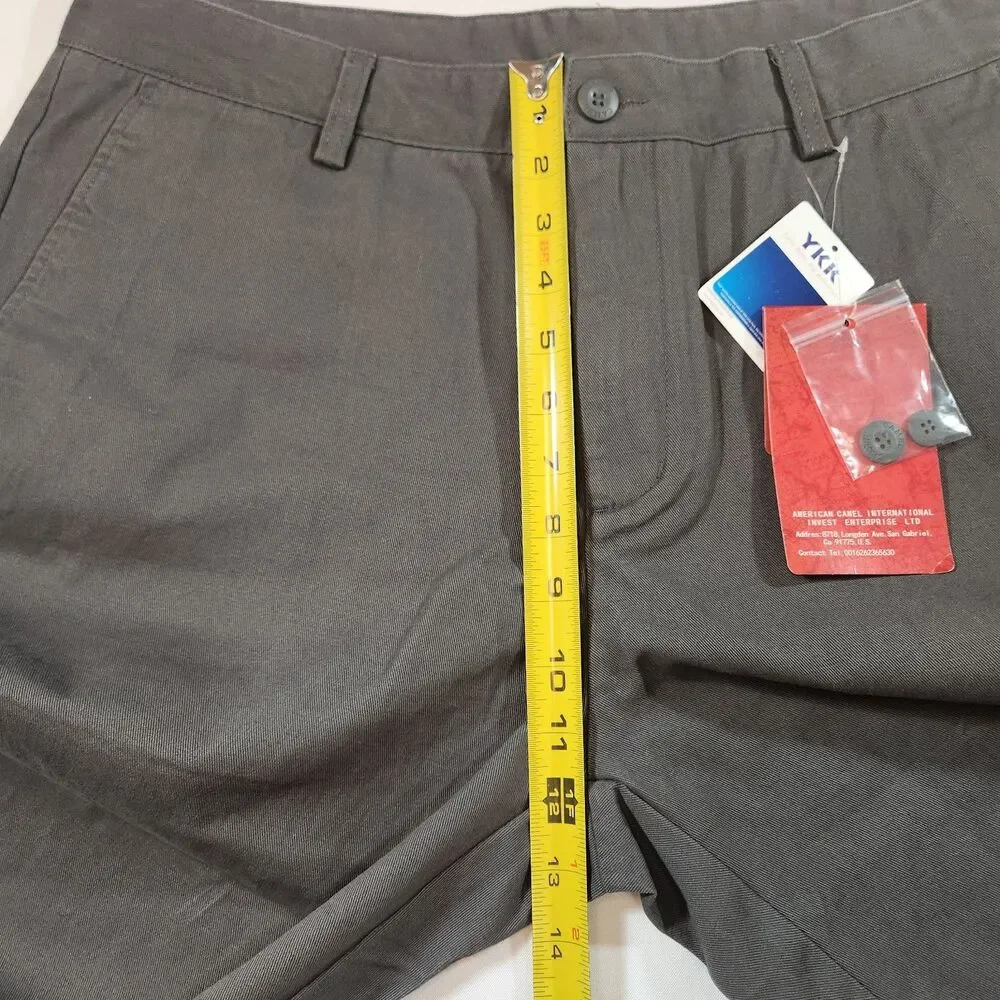 Camel Crown Pants Mens Sz 38 Brown Chino Straight Leg Button Pockets Casual NWT